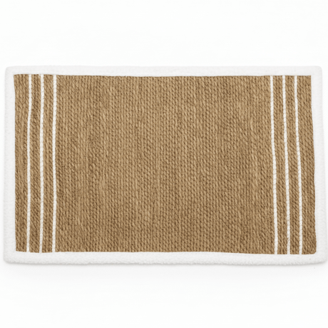 Rectangular Seagrass Mat Natural Braided Rug with White Border - 60×90 cm - Al Kabayel Discount CentreRectangular Seagrass Mat Natural Braided Rug with White Border - 60×90 cmDoormatsAKDCAl Kabayel Discount Centre