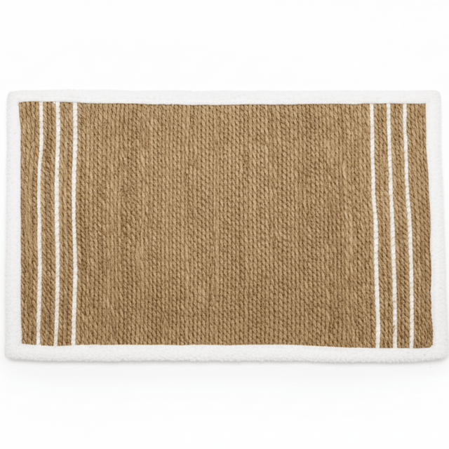 Rectangular Seagrass Mat Natural Braided Rug with White Border - 60×90 cm - Al Kabayel Discount CentreRectangular Seagrass Mat Natural Braided Rug with White Border - 60×90 cmDoormatsAKDCAl Kabayel Discount Centre