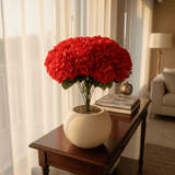 Red Artificial Hydrangea Arrangement | Cream Round Ball Pot | 35cm - Al Kabayel Discount CentreRed Artificial Hydrangea Arrangement | Cream Round Ball Pot | 35cmArtificial FloraAKDCAl Kabayel Discount Centre