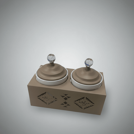 Red Home Elegant 2 - Piece White Ceramic Cup Set with Durable Taupe Metal Stand and Matching Lids for Kitchen Storage and Serving (11.5 × 27 × 14 cm) - Al Kabayel Discount CentreRed Home Elegant 2 - Piece White Ceramic Cup Set with Durable Taupe Metal Stand and Matching Lids for Kitchen Storage and Serving (11.5 × 27 × 14 cm)Jars & Food SaversRED HOMEAl Kabayel Discount Centre
