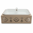 Red Home Large White Rectangular Ceramic Serving Tray with Taupe Metal Stand and Glass Lid for Family Meals and Events (15 inch) - Al Kabayel Discount CentreRed Home Large White Rectangular Ceramic Serving Tray with Taupe Metal Stand and Glass Lid for Family Meals and Events (15 inch)Serving TraysRED HOMEAl Kabayel Discount Centre