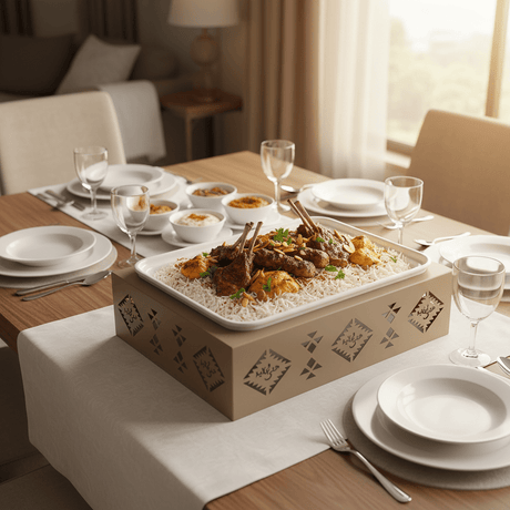Red Home Large White Rectangular Ceramic Serving Tray with Taupe Metal Stand and Glass Lid for Family Meals and Events (15 inch) - Al Kabayel Discount CentreRed Home Large White Rectangular Ceramic Serving Tray with Taupe Metal Stand and Glass Lid for Family Meals and Events (15 inch)Serving TraysRED HOMEAl Kabayel Discount Centre