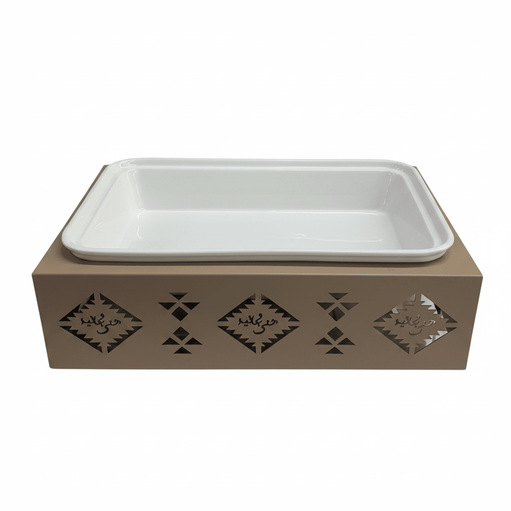 Red Home Luxury White Ceramic Serving Tray Dish with Taupe Metal Stand and Glass Lid for Buffet and Home Serving (13.5 inch) - Al Kabayel Discount CentreRed Home Luxury White Ceramic Serving Tray Dish with Taupe Metal Stand and Glass Lid for Buffet and Home Serving (13.5 inch)Serving TraysRED HOMEAl Kabayel Discount Centre
