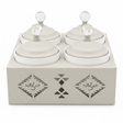 Red Home Modern 4 - Piece White Ceramic Cup Collection with Off - White Metal Holder and Matching Lids for Kitchen Display (11.5 × 27 × 27 cm) - Al Kabayel Discount CentreRed Home Modern 4 - Piece White Ceramic Cup Collection with Off - White Metal Holder and Matching Lids for Kitchen Display (11.5 × 27 × 27 cm)Jars & Food SaversRED HOMEAl Kabayel Discount Centre