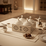 Red Home Modern 4 - Piece White Ceramic Cup Collection with Off - White Metal Holder and Matching Lids for Kitchen Display (11.5 × 27 × 27 cm) - Al Kabayel Discount CentreRed Home Modern 4 - Piece White Ceramic Cup Collection with Off - White Metal Holder and Matching Lids for Kitchen Display (11.5 × 27 × 27 cm)Jars & Food SaversRED HOMEAl Kabayel Discount Centre