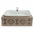 Red Home Modern White Rectangular Ceramic Serving Serving Tray with Taupe Metal Stand and Glass Lid for Dining and Gatherings (12 inch) - Al Kabayel Discount CentreRed Home Modern White Rectangular Ceramic Serving Serving Tray with Taupe Metal Stand and Glass Lid for Dining and Gatherings (12 inch)Serving TraysRED HOMEAl Kabayel Discount Centre