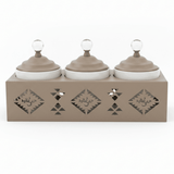 Red Home Premium 3 - Piece White Ceramic Cup Collection with Taupe Metal Stand and Secure Lids for Organized Kitchen Display (11.5 × 40 × 14 cm) - Al Kabayel Discount CentreRed Home Premium 3 - Piece White Ceramic Cup Collection with Taupe Metal Stand and Secure Lids for Organized Kitchen Display (11.5 × 40 × 14 cm)Jars & Food SaversRED HOMEAl Kabayel Discount Centre