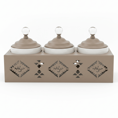 Red Home Premium 3 - Piece White Ceramic Cup Collection with Taupe Metal Stand and Secure Lids for Organized Kitchen Display (11.5 × 40 × 14 cm) - Al Kabayel Discount CentreRed Home Premium 3 - Piece White Ceramic Cup Collection with Taupe Metal Stand and Secure Lids for Organized Kitchen Display (11.5 × 40 × 14 cm)Jars & Food SaversRED HOMEAl Kabayel Discount Centre