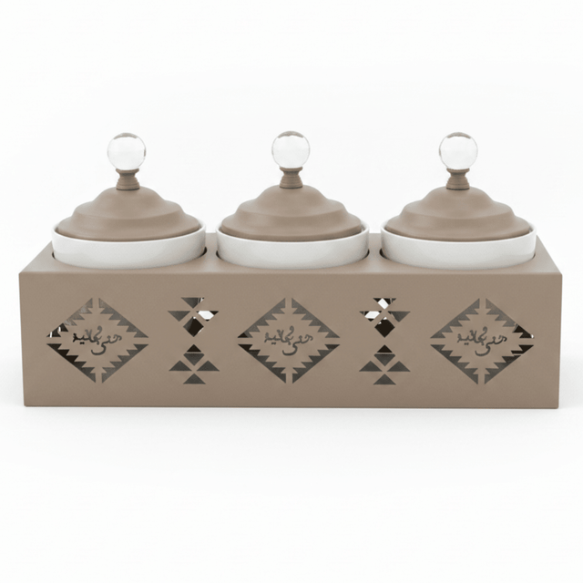 Red Home Premium 3 - Piece White Ceramic Cup Collection with Taupe Metal Stand and Secure Lids for Organized Kitchen Display (11.5 × 40 × 14 cm) - Al Kabayel Discount CentreRed Home Premium 3 - Piece White Ceramic Cup Collection with Taupe Metal Stand and Secure Lids for Organized Kitchen Display (11.5 × 40 × 14 cm)Jars & Food SaversRED HOMEAl Kabayel Discount Centre