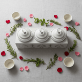 Red Home Premium 3 - Piece White Ceramic Cup Set with Off - White Metal Stand and Lids for Elegant Countertop Storage (11.5 × 40 × 14 cm) - Al Kabayel Discount CentreRed Home Premium 3 - Piece White Ceramic Cup Set with Off - White Metal Stand and Lids for Elegant Countertop Storage (11.5 × 40 × 14 cm)Jars & Food SaversRED HOMEAl Kabayel Discount Centre