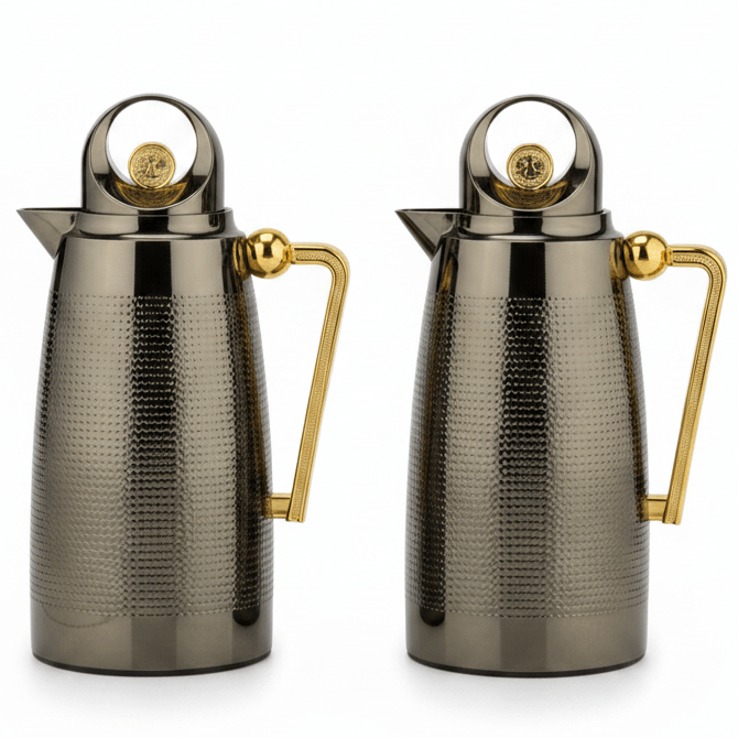 Red Home Premium Vacuum Flask with Gun Black and Gold Finish Durable Thermal Insulated Bottle 1+1 Liter - Al Kabayel Discount CentreRed Home Premium Vacuum Flask with Gun Black and Gold Finish Durable Thermal Insulated Bottle 1+1 LiterThermosREDAl Kabayel Discount Centre
