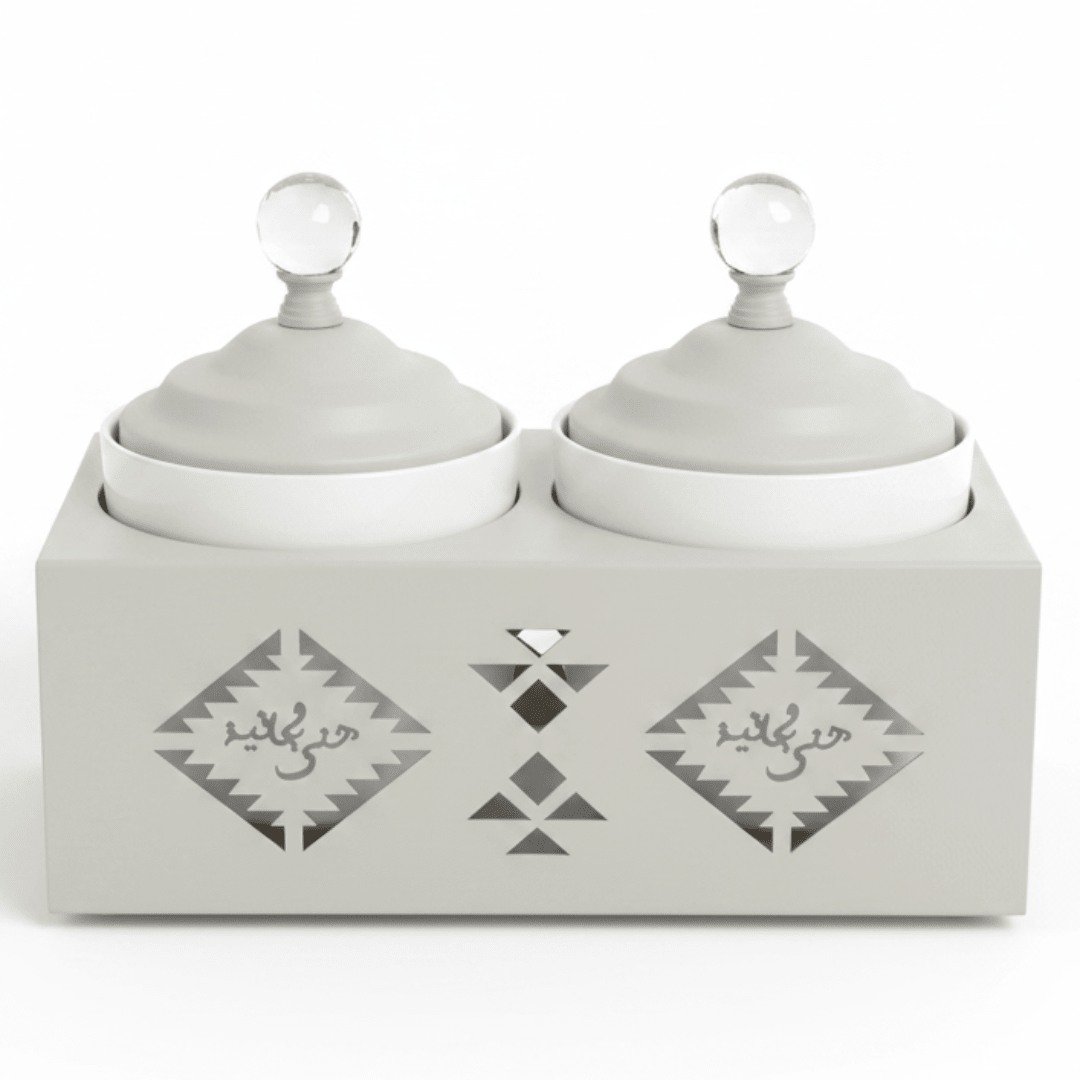 Red Home Stylish 2 - Piece White Ceramic Cup Set with Off - White Metal Stand and Lids for Tea, Coffee, and Kitchen Organization (11.5 × 27 × 14 cm) - Al Kabayel Discount CentreRed Home Stylish 2 - Piece White Ceramic Cup Set with Off - White Metal Stand and Lids for Tea, Coffee, and Kitchen Organization (11.5 × 27 × 14 cm)Jars & Food SaversRED HOMEAl Kabayel Discount Centre