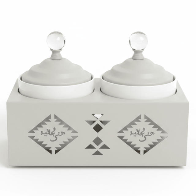 Red Home Stylish 2 - Piece White Ceramic Cup Set with Off - White Metal Stand and Lids for Tea, Coffee, and Kitchen Organization (11.5 × 27 × 14 cm) - Al Kabayel Discount CentreRed Home Stylish 2 - Piece White Ceramic Cup Set with Off - White Metal Stand and Lids for Tea, Coffee, and Kitchen Organization (11.5 × 27 × 14 cm)Jars & Food SaversRED HOMEAl Kabayel Discount Centre