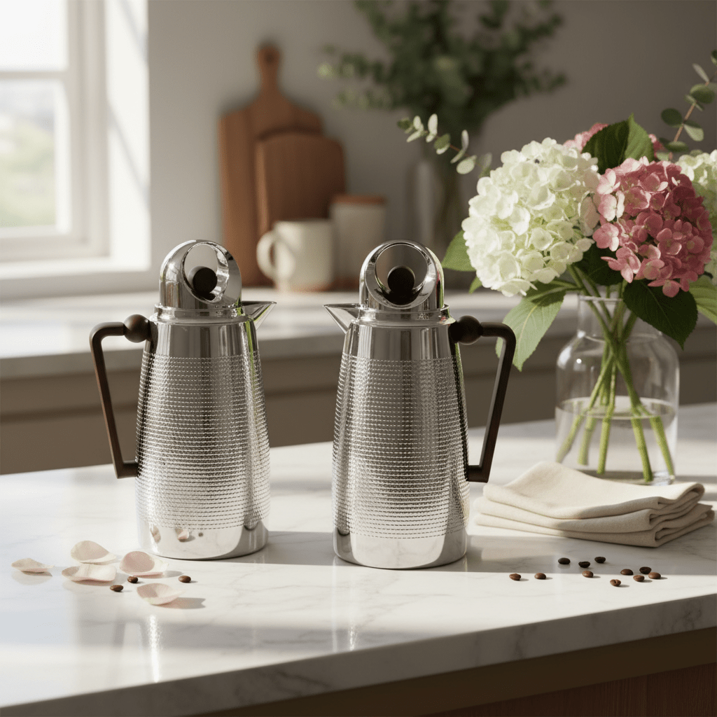 Red Home Stylish Vacuum Flask with Silver Body and Wooden Design Accent Modern Thermal Bottle 1+1 Liter - Al Kabayel Discount CentreRed Home Stylish Vacuum Flask with Silver Body and Wooden Design Accent Modern Thermal Bottle 1+1 LiterThermosREDAl Kabayel Discount Centre