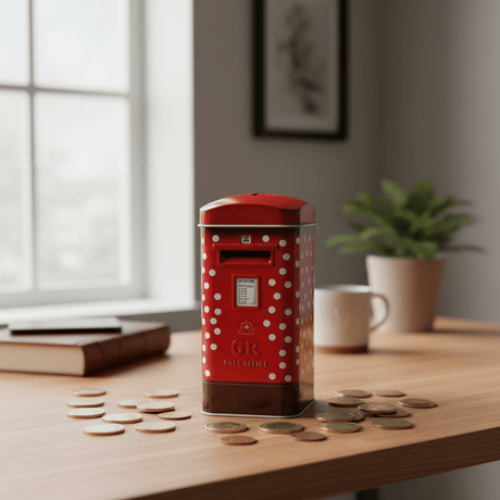 Red Metal Mailbox Coin Bank – British Post Box Design | 17cm - Al Kabayel Discount CentreRed Metal Mailbox Coin Bank – British Post Box Design | 17cmOrganizers & AccessoriesAKDCAl Kabayel Discount Centre