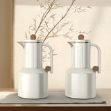 Regal Vacuum Flask 2 Pieces Set – 1L + 1L – Beige with Wooden Finish