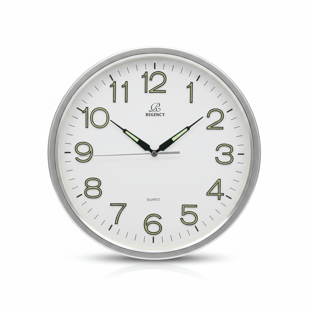 Regency Quartz Wall Clock 33cm – Silver Textured Frame | RW8116 - Al Kabayel Discount CentreRegency Quartz Wall Clock 33cm – Silver Textured Frame | RW8116Wall ClocksREGENCYAl Kabayel Discount Centre