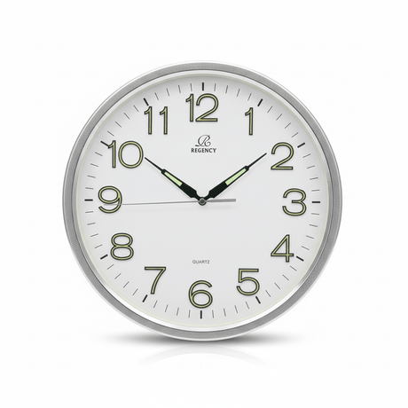 Regency Quartz Wall Clock 33cm – Silver Textured Frame | RW8116 - Al Kabayel Discount CentreRegency Quartz Wall Clock 33cm – Silver Textured Frame | RW8116Wall ClocksREGENCYAl Kabayel Discount Centre