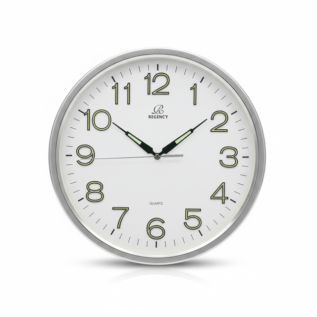 Regency Quartz Wall Clock 33cm – Silver Textured Frame | RW8116 - Al Kabayel Discount CentreRegency Quartz Wall Clock 33cm – Silver Textured Frame | RW8116Wall ClocksREGENCYAl Kabayel Discount Centre