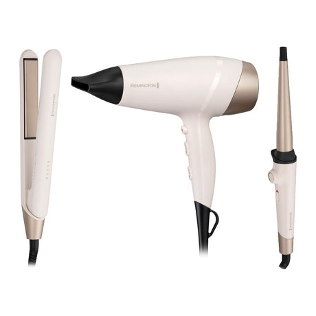 REMINGTON Shea Soft Bundle of 3 (Hair Dryer / Curling Wand / Straightener) - Al Kabayel Discount CentreREMINGTON Shea Soft Bundle of 3 (Hair Dryer / Curling Wand / Straightener)Personal Care & Styling ToolsREMINGTONAl Kabayel Discount Centre