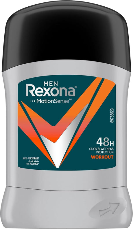 Rexona Men Antiperspirant Deodorant Stick, 48 hour sweat & odor protection, HI - Impact Workout, with MotionSense technology - 40Grams - Al Kabayel Discount CentreRexona Men Antiperspirant Deodorant Stick, 48 hour sweat & odor protection, HI - Impact Workout, with MotionSense technology - 40GramsDeodorants & AntiperspirantsREXONAAl Kabayel Discount Centre