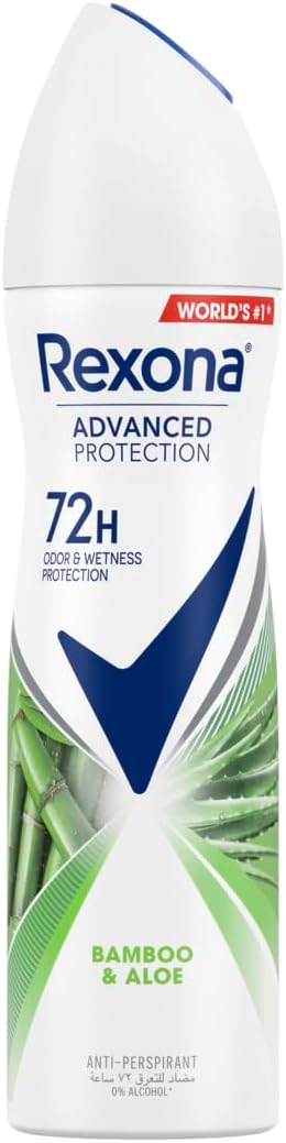 Rexona Women Antiperspirant Deodorant Spray, 72 Hour Sweat and odor protection Bamboo and Aloe, with MotionSense Technology - 150ML - Al Kabayel Discount CentreRexona Women Antiperspirant Deodorant Spray, 72 Hour Sweat and odor protection Bamboo and Aloe, with MotionSense Technology - 150MLBody Mists & SpraysREXONAAl Kabayel Discount Centre