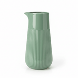 Ribbed Ceramic Pitcher Vase - 25×9 cm - Rose / Sage Green / Beige - Al Kabayel Discount CentreRibbed Ceramic Pitcher Vase - 25×9 cm - Rose / Sage Green / BeigeFlower VaseAKDCAl Kabayel Discount Centre