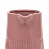 Ribbed Ceramic Pitcher Vase - 25×9 cm - Rose / Sage Green / Beige - Al Kabayel Discount CentreRibbed Ceramic Pitcher Vase - 25×9 cm - Rose / Sage Green / BeigeFlower VaseAKDCAl Kabayel Discount Centre