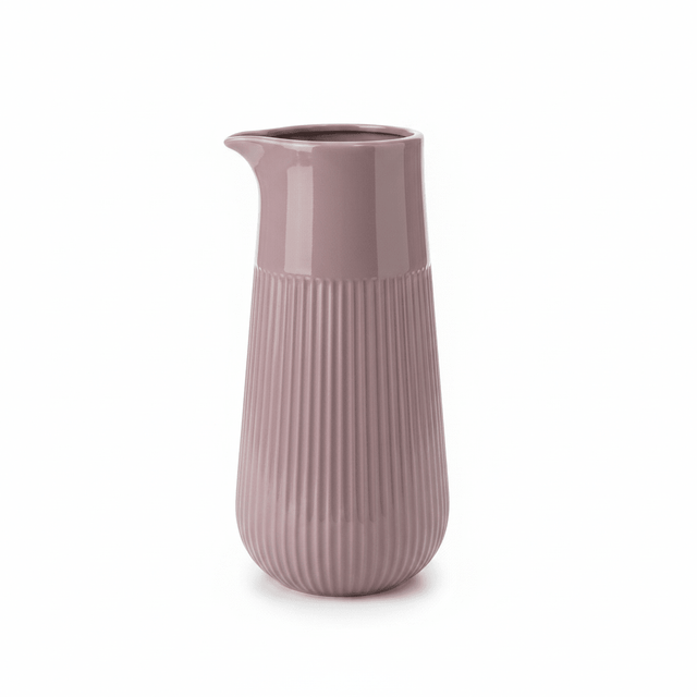 Ribbed Ceramic Pitcher Vase - 28×9cm - Mauve / Dusty Blue - Al Kabayel Discount CentreRibbed Ceramic Pitcher Vase - 28×9cm - Mauve / Dusty BlueFlower VaseAKDCAl Kabayel Discount Centre