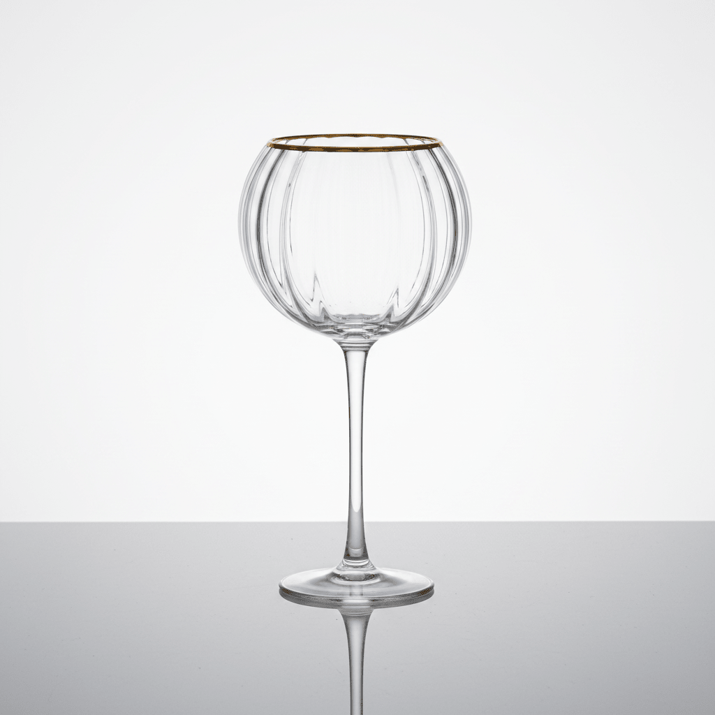 Ribbed Crystal Balloon Goblet with Gold Rim — 250ml - Al Kabayel Discount CentreRibbed Crystal Balloon Goblet with Gold Rim — 250mlTumblersAKDCAl Kabayel Discount Centre