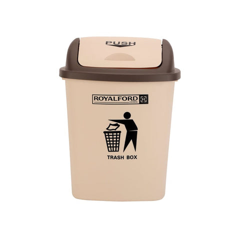 ROFALFORD Push Lid Dustbin 30 Litre – Brown Color Durable Waste Bin for Kitchen, Office, Living Room and Outdoor Use - Al Kabayel Discount CentreROFALFORD Push Lid Dustbin 30 Litre – Brown Color Durable Waste Bin for Kitchen, Office, Living Room and Outdoor UseTrash CanROFALFORDAl Kabayel Discount Centre
