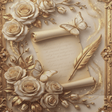 Rose & Butterfly Design Gold Baroque Paper Gift Bag - 30×25cm - Al Kabayel Discount CentreRose & Butterfly Design Gold Baroque Paper Gift Bag - 30×25cmPacking & Wrapping SuppliesAKDCAl Kabayel Discount Centre