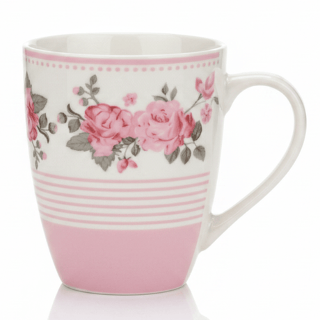 Rose Garden Ceramic Mug — 300ml | White & Pink Floral Drinkware - Al Kabayel Discount CentreRose Garden Ceramic Mug — 300ml | White & Pink Floral DrinkwareMugsAKDCAl Kabayel Discount Centre