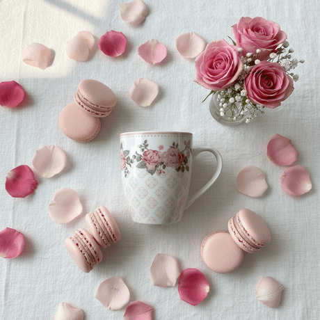 Rose Garden Ceramic Mug — 300ml | White & Pink Floral Drinkware - Al Kabayel Discount CentreRose Garden Ceramic Mug — 300ml | White & Pink Floral DrinkwareMugsAKDCAl Kabayel Discount Centre