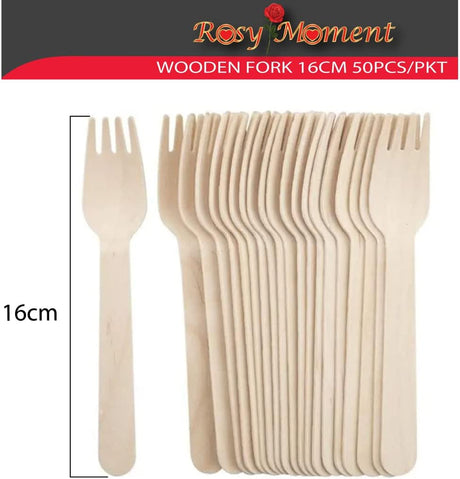 ROSY MOMENT 50pcs Disposable Wooden Fork 16cm - Al Kabayel Discount CentreROSY MOMENT 50pcs Disposable Wooden Fork 16cmCookware AccessoriesROSY MOMENTAl Kabayel Discount Centre
