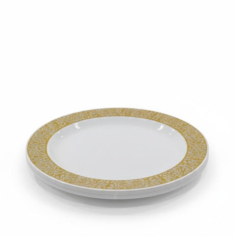 Rosymoment Premium 10" Heavyweight Disposable Plastic Plates – Golden Unique Border, 51g, Set of 10 Elegant Dinner Plates for Occasions - Al Kabayel Discount CentreRosymoment Premium 10" Heavyweight Disposable Plastic Plates – Golden Unique Border, 51g, Set of 10 Elegant Dinner Plates for OccasionsDisposablesROSYMOMENTAl Kabayel Discount Centre