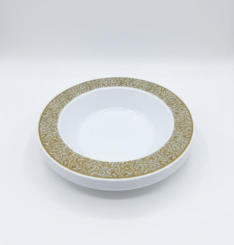 Rosymoment Premium 7.5" Heavyweight Disposable Plastic Bowls – Luxurious Golden Unique Border, 32g, Set of 10 Elegant Dining Pieces - Al Kabayel Discount CentreRosymoment Premium 7.5" Heavyweight Disposable Plastic Bowls – Luxurious Golden Unique Border, 32g, Set of 10 Elegant Dining PiecesDisposablesROSYMOMENTAl Kabayel Discount Centre
