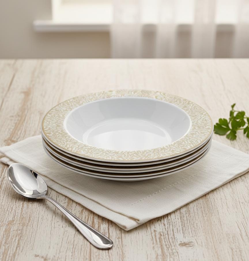 Rosymoment Premium 7.5" Heavyweight Disposable Plastic Bowls – Luxurious Golden Unique Border, 32g, Set of 10 Elegant Dining Pieces - Al Kabayel Discount CentreRosymoment Premium 7.5" Heavyweight Disposable Plastic Bowls – Luxurious Golden Unique Border, 32g, Set of 10 Elegant Dining PiecesDisposablesROSYMOMENTAl Kabayel Discount Centre