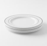 Rosymoment Premium 7.5" Heavyweight Disposable Plastic Plates – Silver Round Border, 24g, Set of 10 Sophisticated Tableware Pieces - Al Kabayel Discount CentreRosymoment Premium 7.5" Heavyweight Disposable Plastic Plates – Silver Round Border, 24g, Set of 10 Sophisticated Tableware PiecesDisposablesROSYMOMENTAl Kabayel Discount Centre