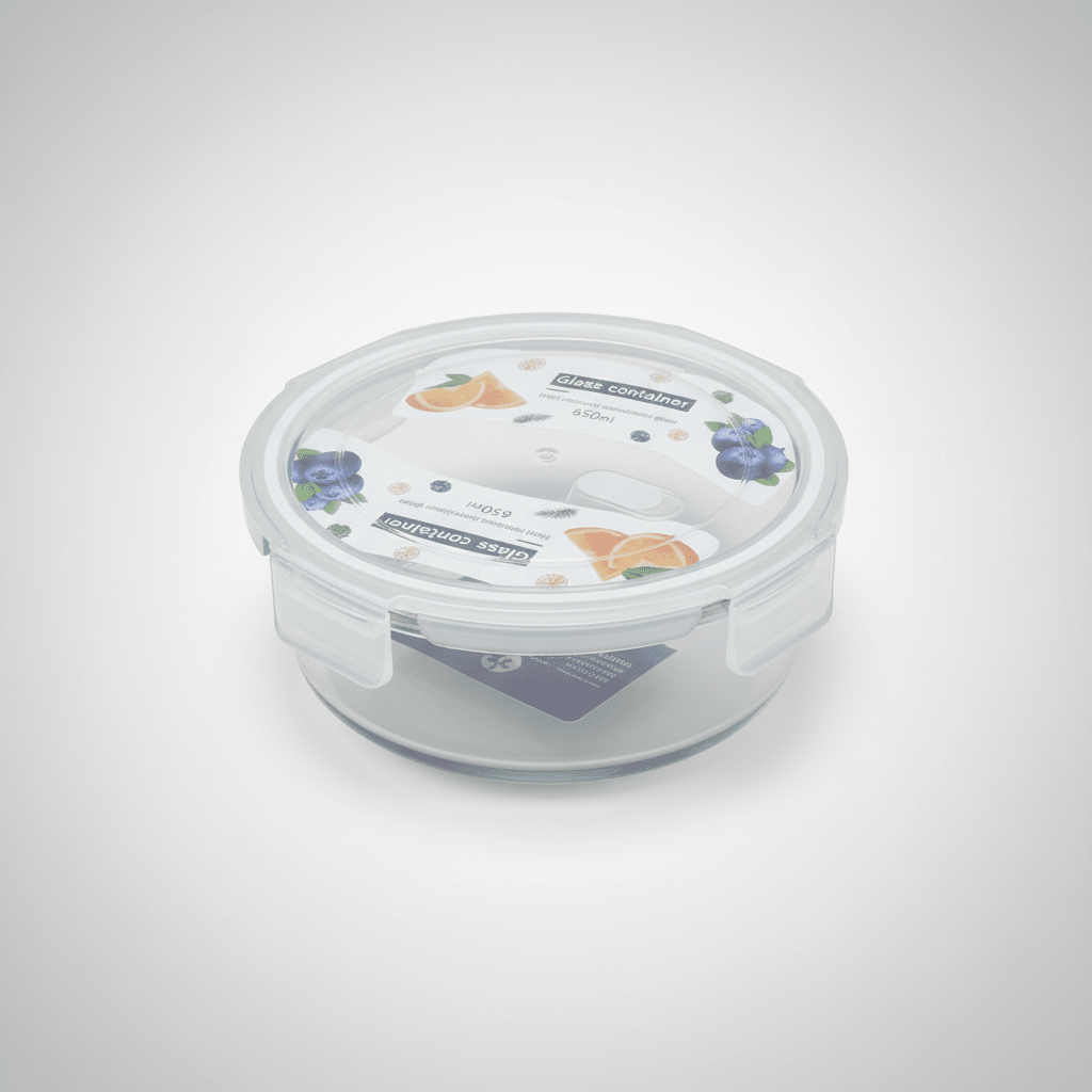 Round Glass Food Storage Container with Airtight Leakproof Plastic Lid – Durable Heat - Resistant Glass – 650 ml Capacity - Al Kabayel Discount CentreRound Glass Food Storage Container with Airtight Leakproof Plastic Lid – Durable Heat - Resistant Glass – 650 ml CapacityFood ContainersAKDCAl Kabayel Discount Centre