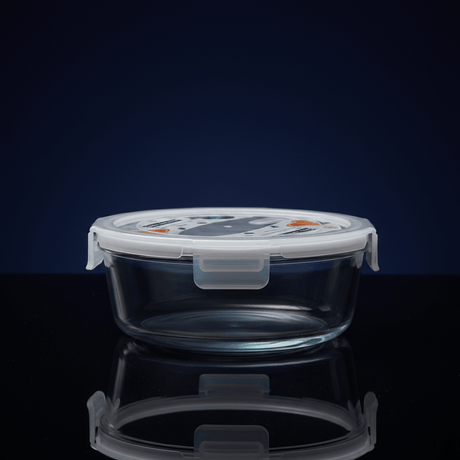 Round Glass Food Storage Container with Airtight Leakproof Plastic Lid – Durable Heat - Resistant Glass – 650 ml Capacity - Al Kabayel Discount CentreRound Glass Food Storage Container with Airtight Leakproof Plastic Lid – Durable Heat - Resistant Glass – 650 ml CapacityFood ContainersAKDCAl Kabayel Discount Centre