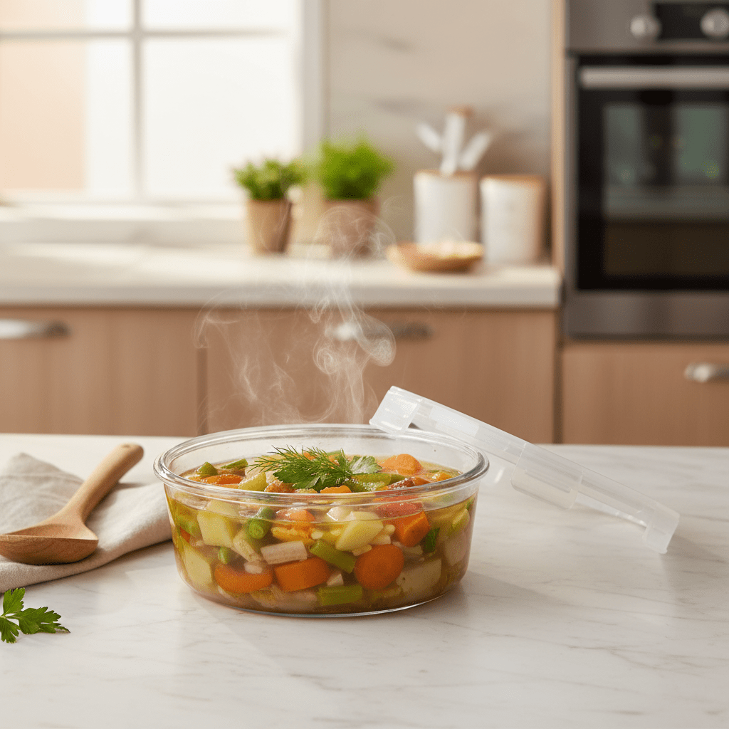 Round Glass Food Storage Container with Airtight Plastic Lid – Multi - Purpose Storage for Leftovers, Soups & Meals – 1000 ml - Al Kabayel Discount CentreRound Glass Food Storage Container with Airtight Plastic Lid – Multi - Purpose Storage for Leftovers, Soups & Meals – 1000 mlFood ContainersAKDCAl Kabayel Discount Centre