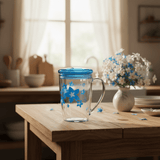 Royal Ford Transparent Acrylic Mug with Blue Flower Design and Lid 400 ml Decorative Mug with Cover - Al Kabayel Discount CentreRoyal Ford Transparent Acrylic Mug with Blue Flower Design and Lid 400 ml Decorative Mug with CoverMugsROYAL FORDAl Kabayel Discount Centre