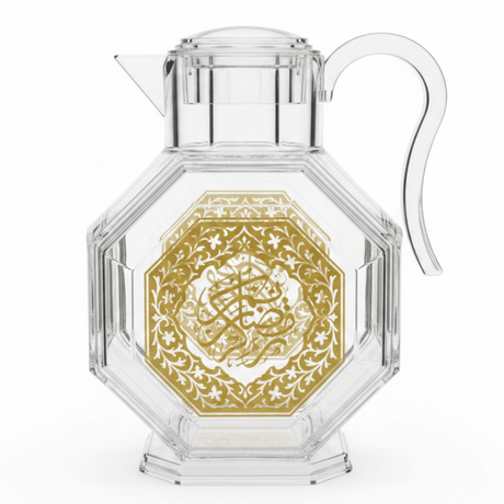 Royal Octagon Premium Clear Acrylic Serving Jug with Elegant Golden Decorative Design – 23 cm - Al Kabayel Discount CentreRoyal Octagon Premium Clear Acrylic Serving Jug with Elegant Golden Decorative Design – 23 cmJugsAKDCAl Kabayel Discount Centre