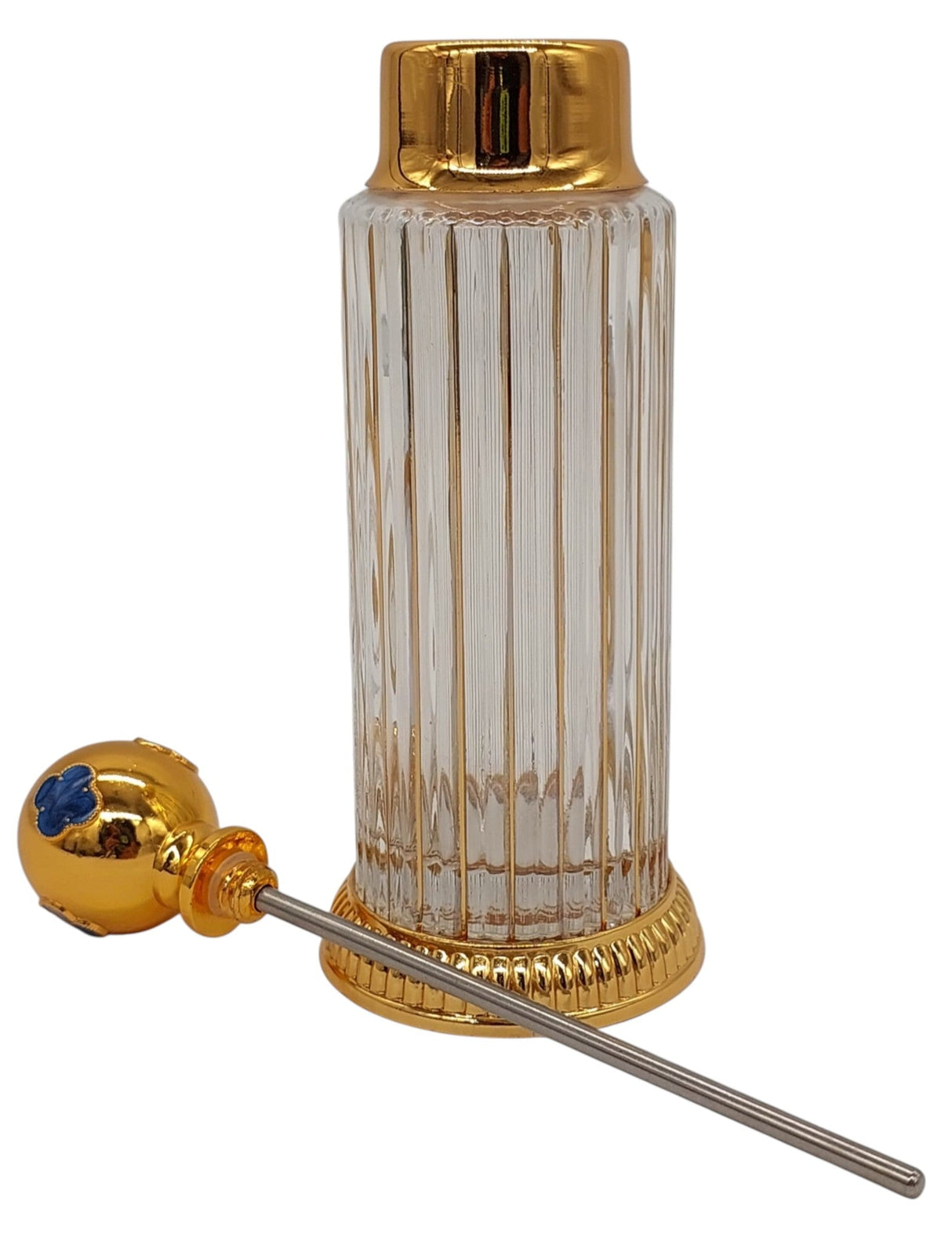 Royal Victoria Glass Perfume Bottle 100ml, Gold/Blue - Al Kabayel Discount CentreRoyal Victoria Glass Perfume Bottle 100ml, Gold/BlueHome Décor AccentsROYAL VICTORIAAl Kabayel Discount Centre