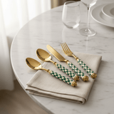 Royal Victoria Gold Cutlery Set with Green & White Handles (24 Pieces) for Modern Table Setting - Al Kabayel Discount CentreRoyal Victoria Gold Cutlery Set with Green & White Handles (24 Pieces) for Modern Table SettingSpatulas And SpoonsROYAL VICTORIAAl Kabayel Discount Centre