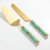 Royal Victoria Gold Stainless Steel Cake Server Set (2 pcs) with Elegant Green Accent Handle – Premium Serving Tools 28×30 cm - Al Kabayel Discount CentreRoyal Victoria Gold Stainless Steel Cake Server Set (2 pcs) with Elegant Green Accent Handle – Premium Serving Tools 28×30 cmSpatulas And SpoonsROYAL VICTORIAAl Kabayel Discount Centre