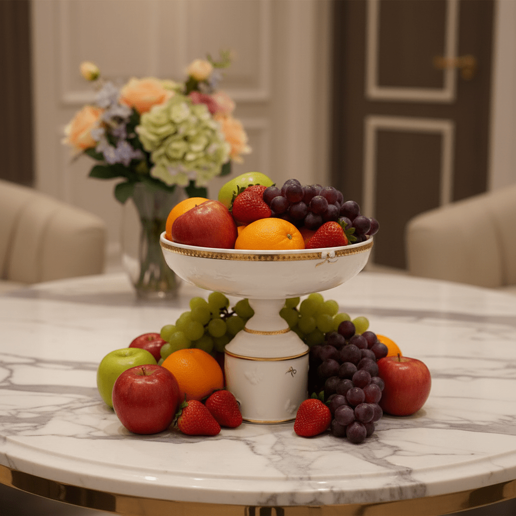Royal Victoria Grand White Ceramic Footed Fruit Bowl Large Decorative Serving Bowl 28×28cm - Al Kabayel Discount CentreRoyal Victoria Grand White Ceramic Footed Fruit Bowl Large Decorative Serving Bowl 28×28cmBowlsROYAL VICTORIAAl Kabayel Discount Centre