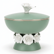 Royal Victoria Green Footed Ceramic Candy Pot with White Flower Design Decorative Jar 10*14cm - Al Kabayel Discount CentreRoyal Victoria Green Footed Ceramic Candy Pot with White Flower Design Decorative Jar 10*14cmJars & Food SaversROYAL VICTORIAAl Kabayel Discount Centre