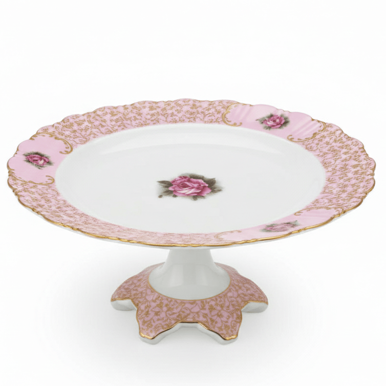 Royal Victoria Pink Ceramic Footed Cake Plate 28×14 cm Elegant Serving Stand for Cakes & Pastries - Al Kabayel Discount CentreRoyal Victoria Pink Ceramic Footed Cake Plate 28×14 cm Elegant Serving Stand for Cakes & PastriesServing TraysROYAL VICTORIAAl Kabayel Discount Centre